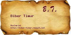 Biber Timur névjegykártya